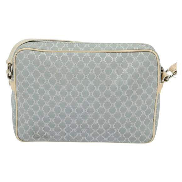 CELINE Macadam Canvas Shoulder Bag Light Blue Silver - Picture 3 of 12